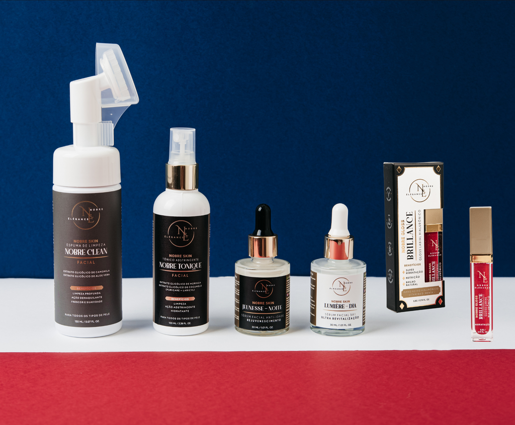 KIT – Ritual Élégance Completo (Espuma + Nobre Tonique + Sérum Dia + Sérum Noite + Nobre Gloss Brillance)